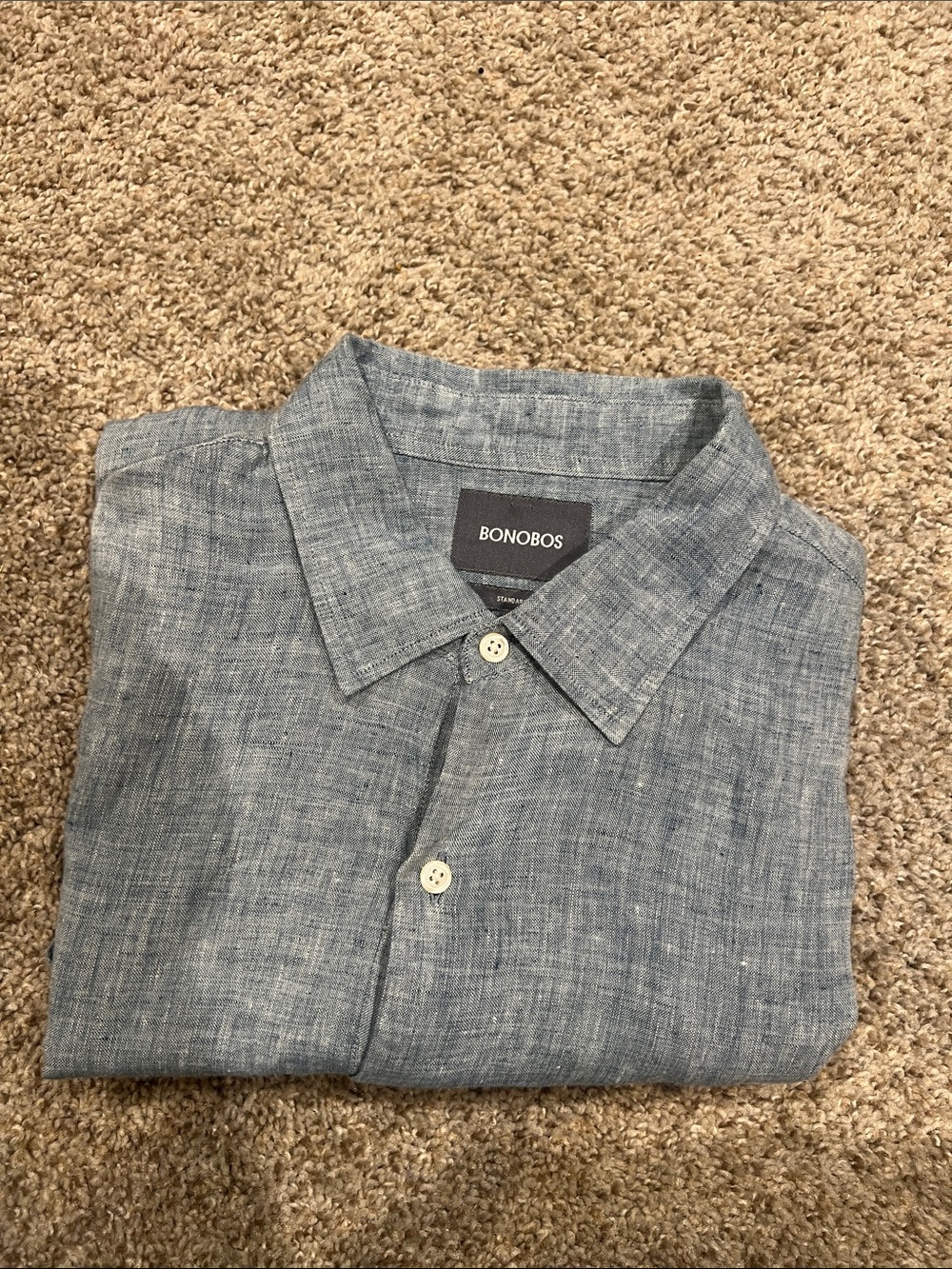 Bonobos Light Blue Linen-Blend Button Down Shirt